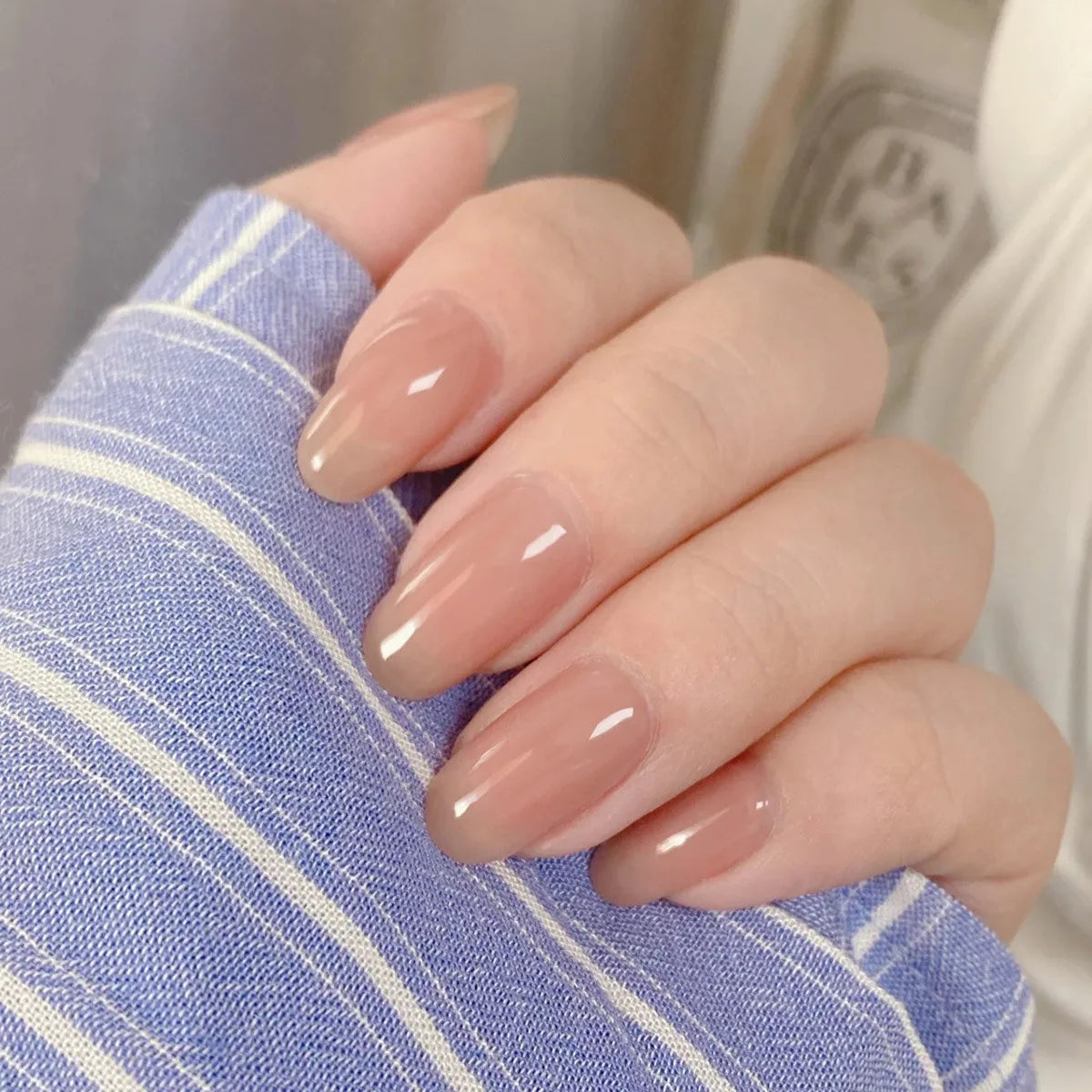 24Pcs Nude French Press-On Nails