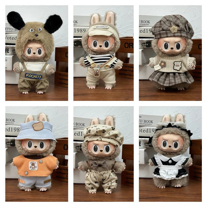 QIANLUO Labubu Cotton Overalls Skirt Set