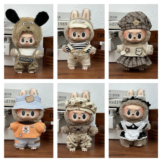 QIANLUO Labubu Cotton Overalls Skirt Set