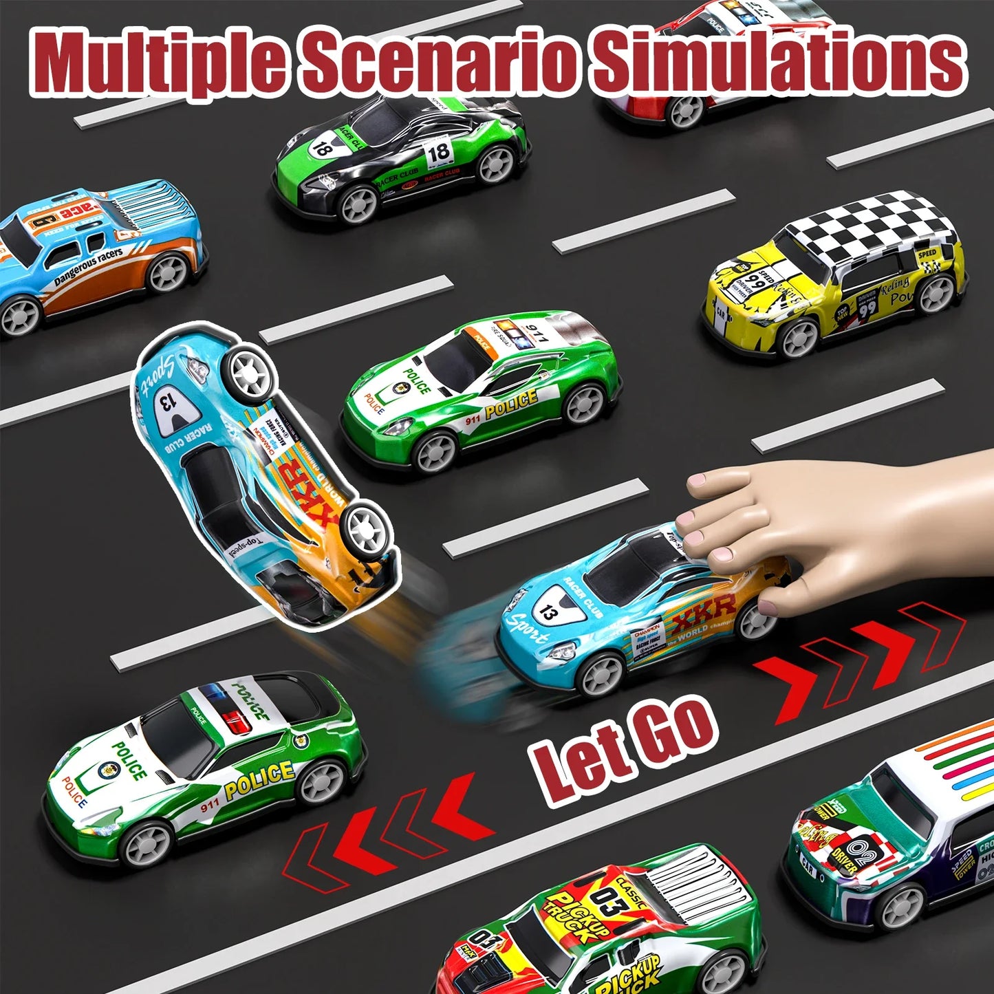 Pull Back Cars Toy Set