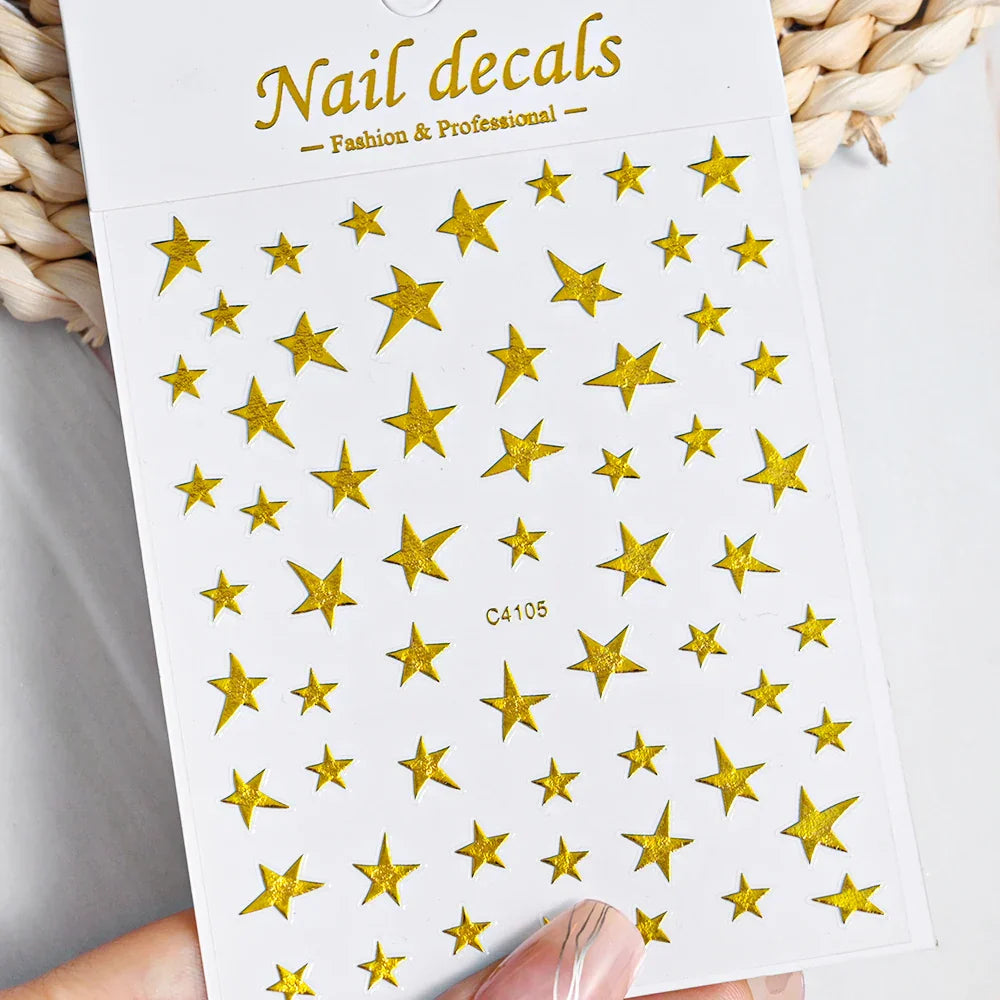 3D Metal Flame Nail Stickers