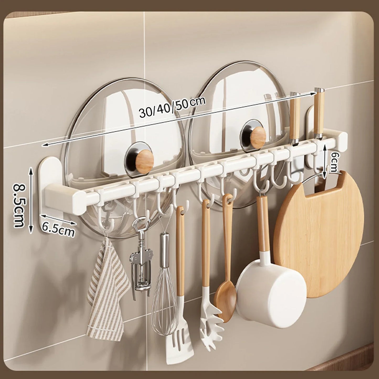 No-Punch Wall Kitchen Rack