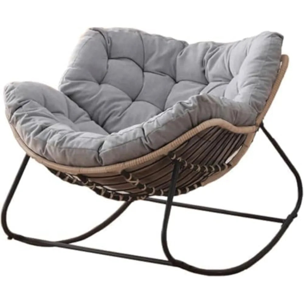 Rattan Wicker Papasan Rocking Chair