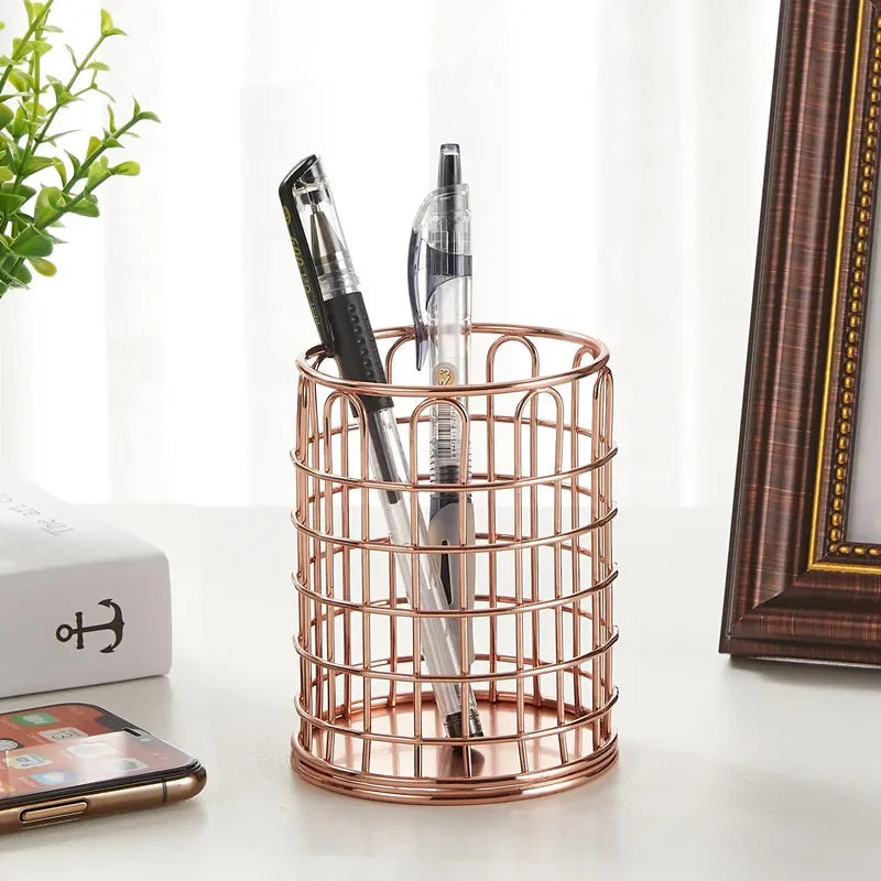 Cylindrical Wrought Iron Brush Organizer