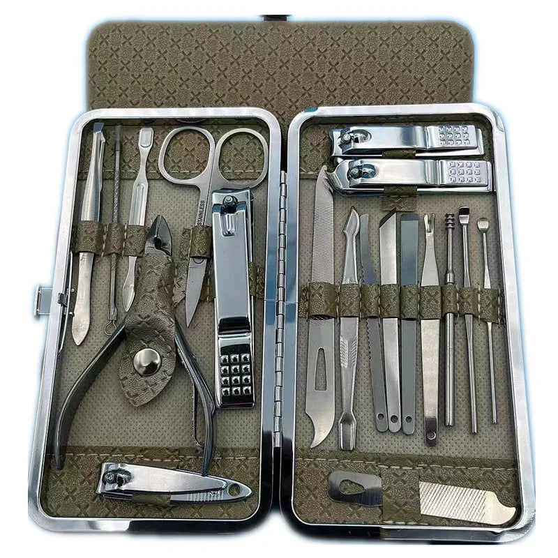 19Pcs Stainless Steel Nail Set
