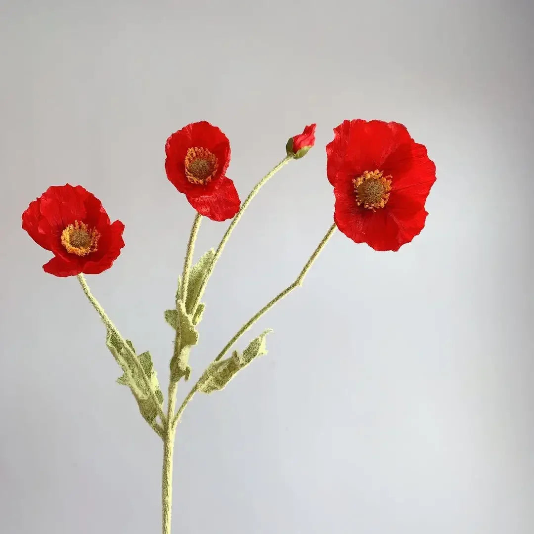 Silk Poppy Flower Stem
