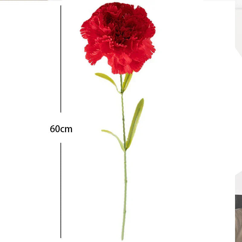 Large White Silk Carnation Flower
