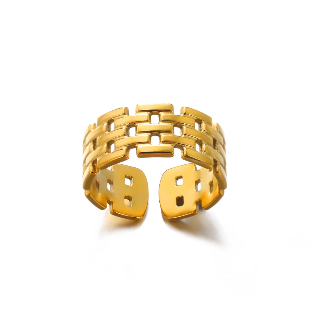 HPTOTMG 316L Gold Stainless Ring