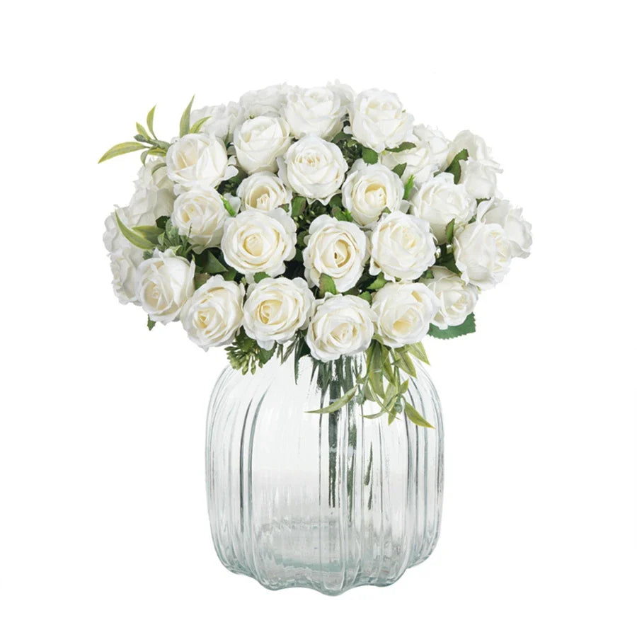 Silk White Rose Bouquet