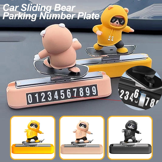 Skateboard Bear Car Dashboard Decor