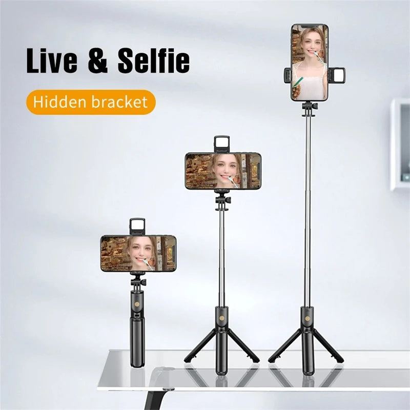 Wireless Selfie Stick Tripod with Light