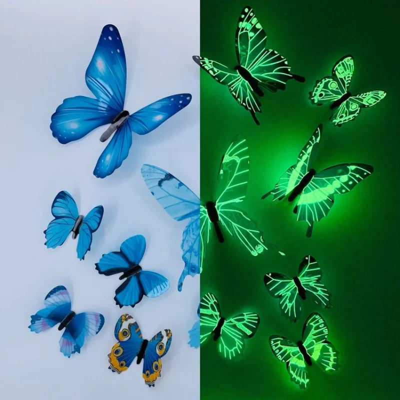 SHISHI 3D Luminous Butterfly Stickers