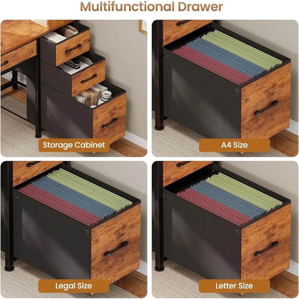 Reversible Computer Desk with Storage