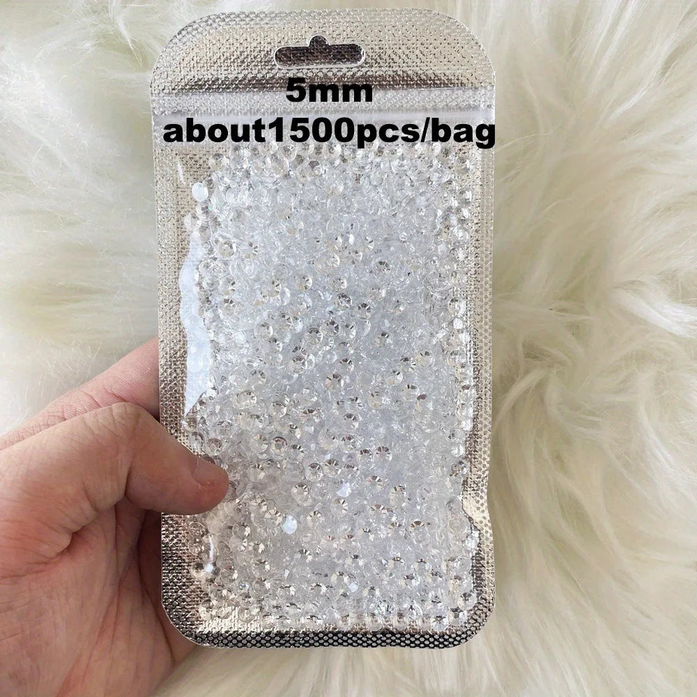 1500Pcs Clear Bubble Nail Beads