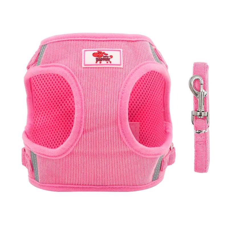 YUDODO Reflective Corduroy Dog Harness Set