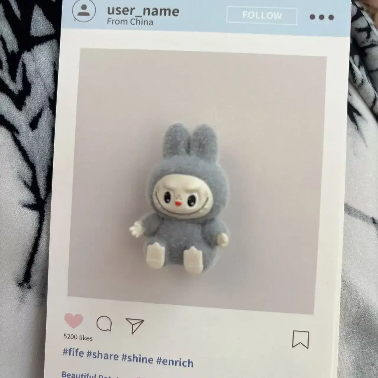 New Mini Labubu Sitting Posture Action Figure Dolls