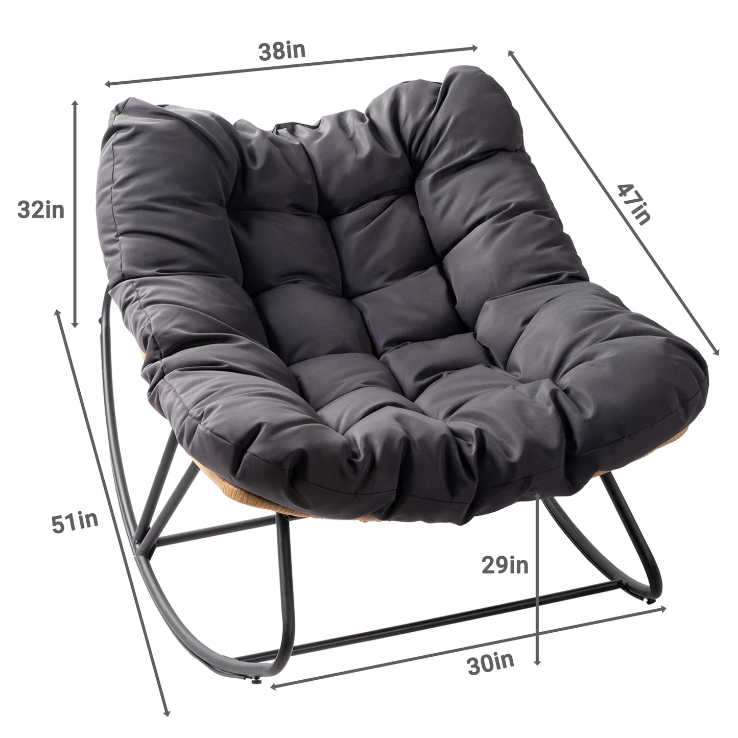 Oversized Outdoor Papasan Rocking Chair