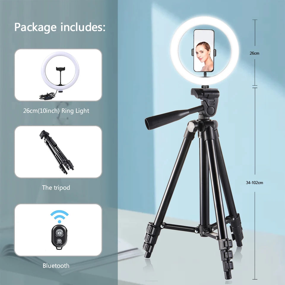 BTFOOR 26cm LED Selfie Ring Light
