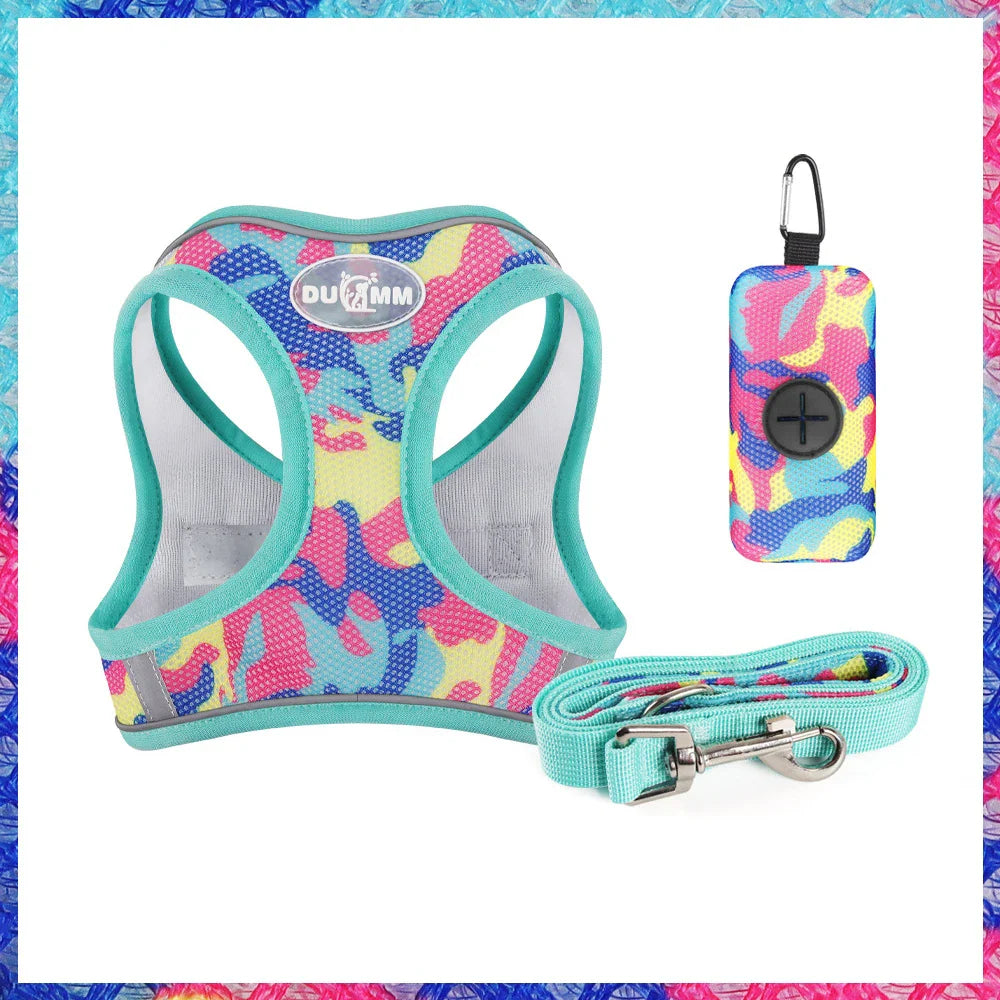 Adjustable Mesh Pet Harness Set