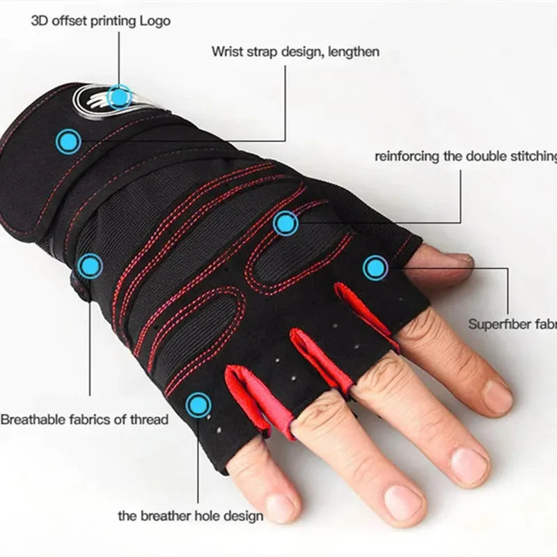 Long Wrist Fingerless Sport Gloves