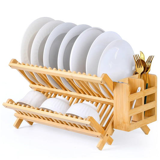 Foldable Bamboo Dish Rack