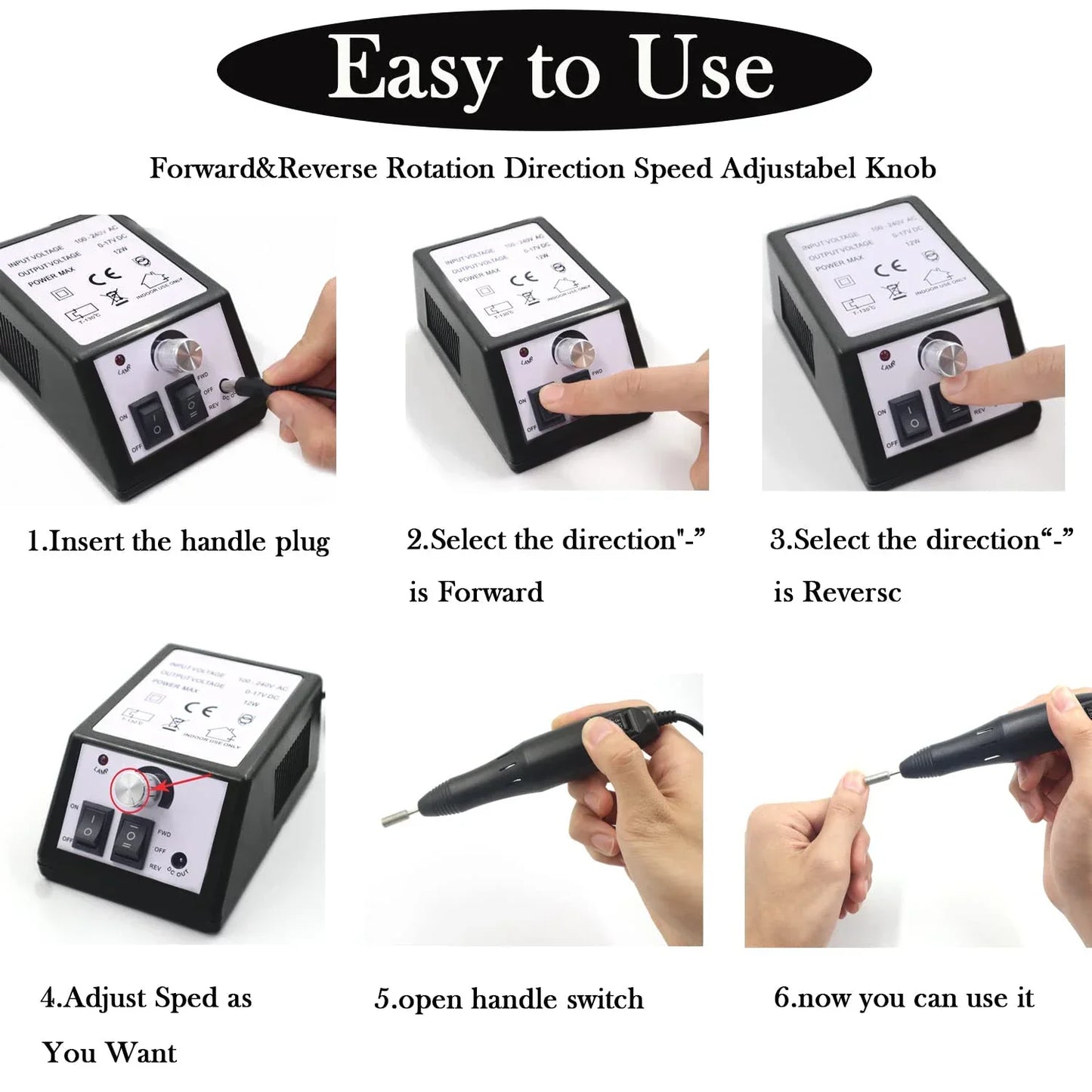 YIKOOLI Professional Nail Drill Machine