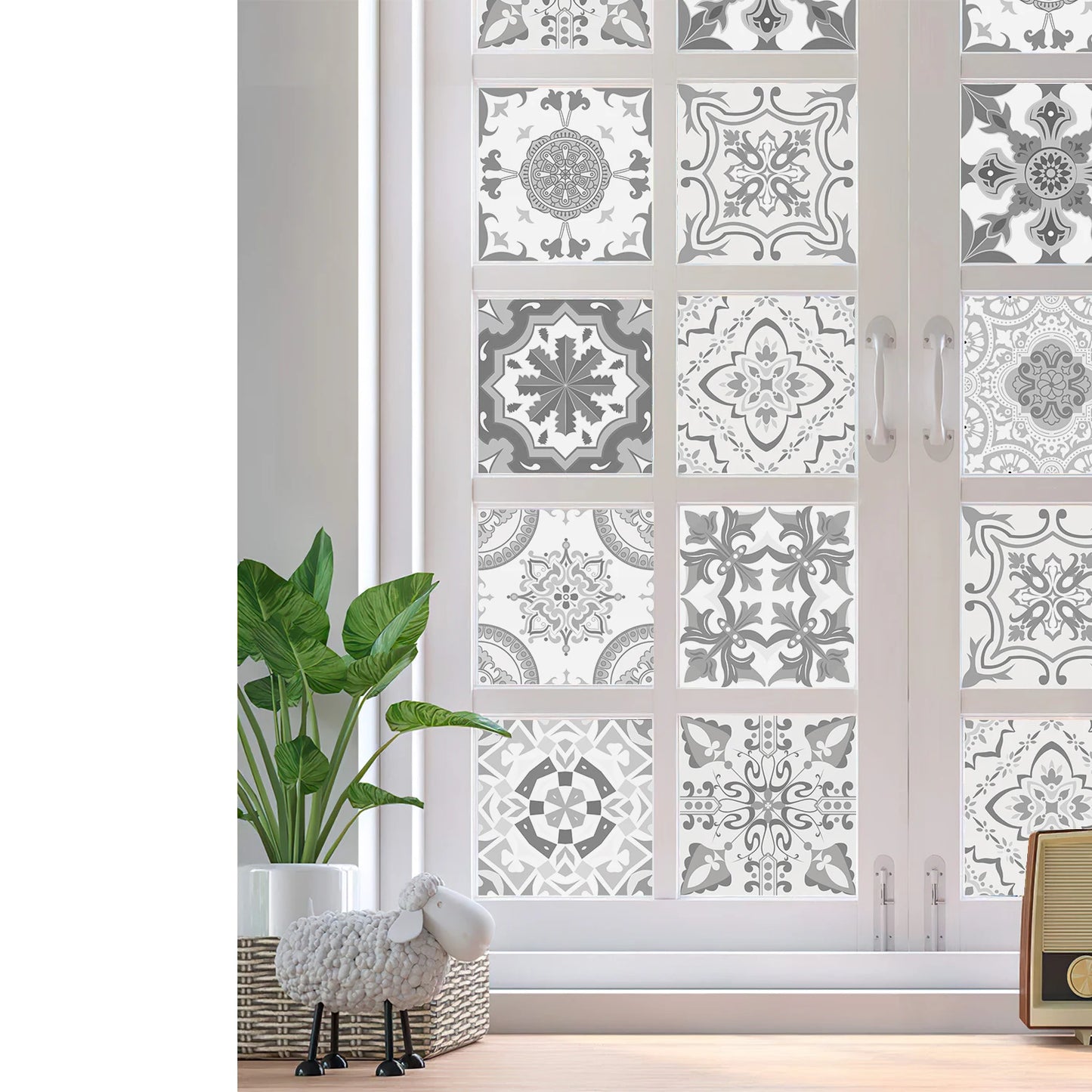 24pcs Mandala Retro Self-Adhesive Tile Stickers