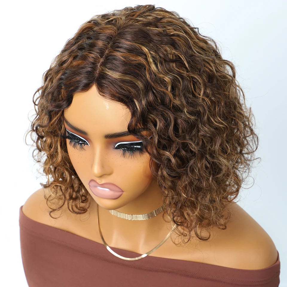 Sleek Short Curly Bob Wig