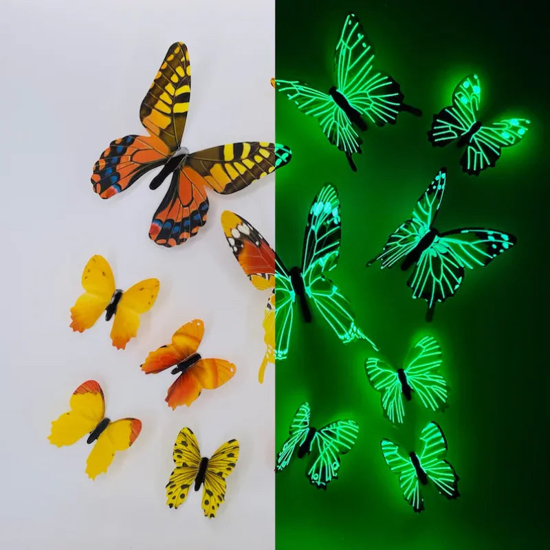 SHISHI 3D Luminous Butterfly Stickers