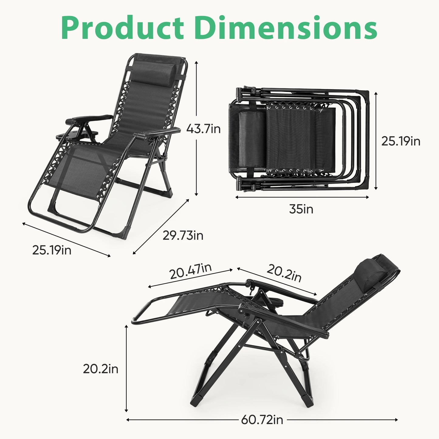 JHK Zero Gravity Lounge Chair