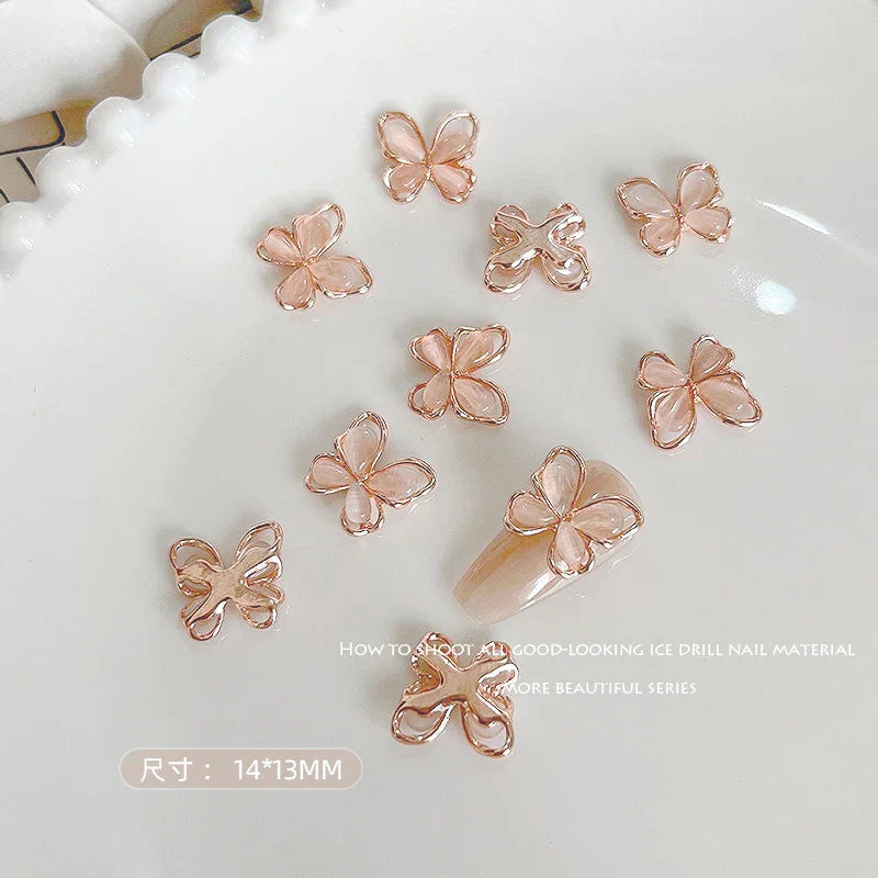 Gold/Silver Butterfly Nail Charms
