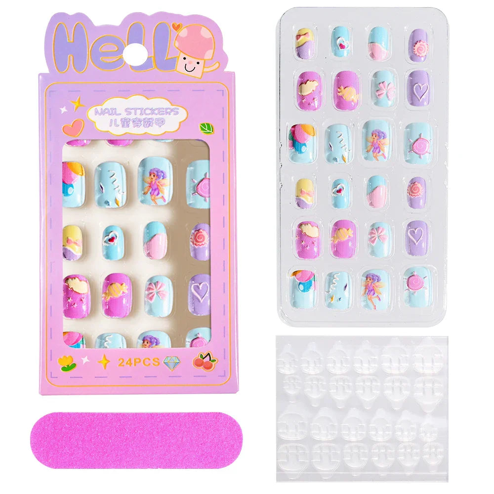 24Pcs Cute Bow Press-On Nails