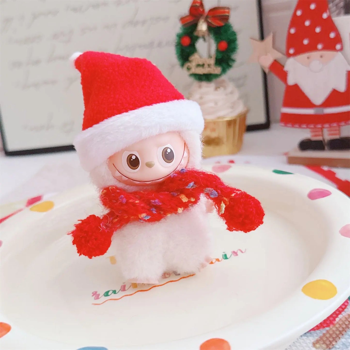 Labubu Christmas Hat & Cape Set