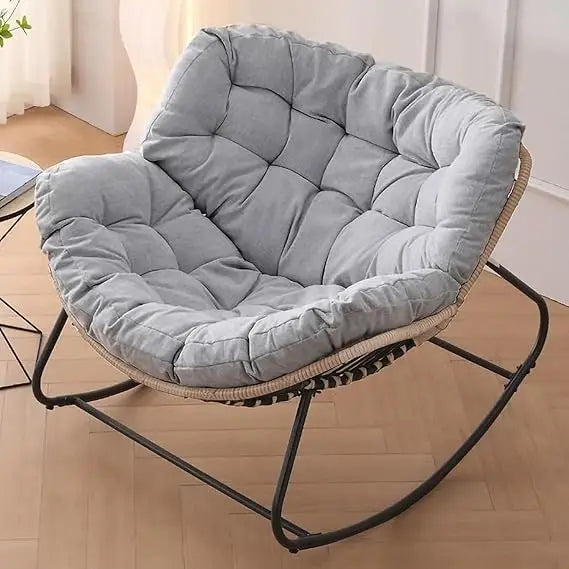 Rattan Wicker Papasan Rocking Chair