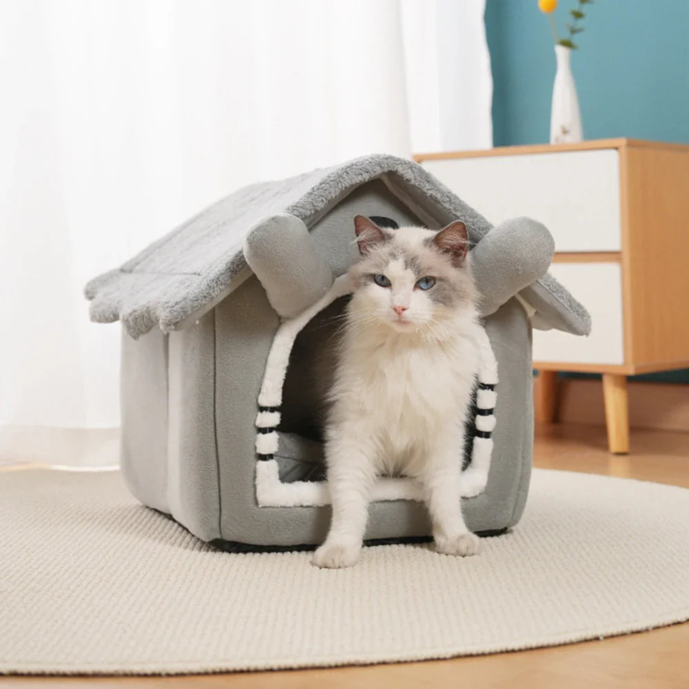 Gray Detachable Semi-Enclosed Pet House