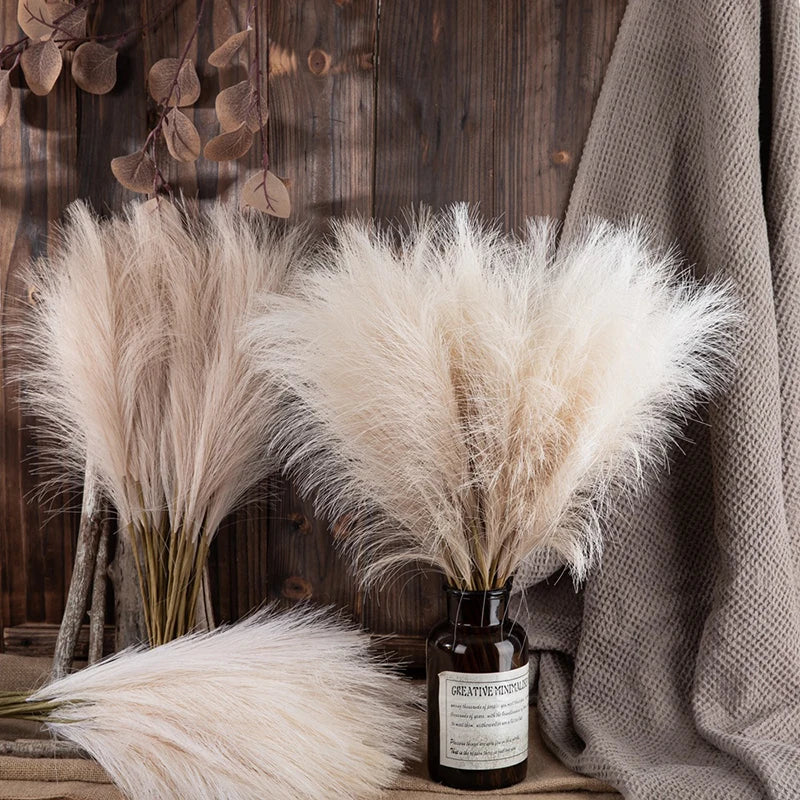 White Faux Pampas Grass Set
