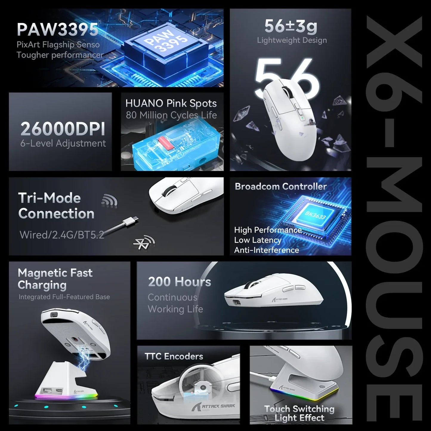 Attack Shark X6 Gaming Mouse