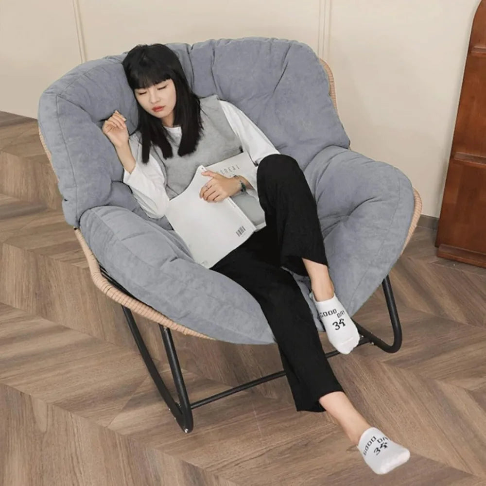 Rattan Wicker Papasan Rocking Chair