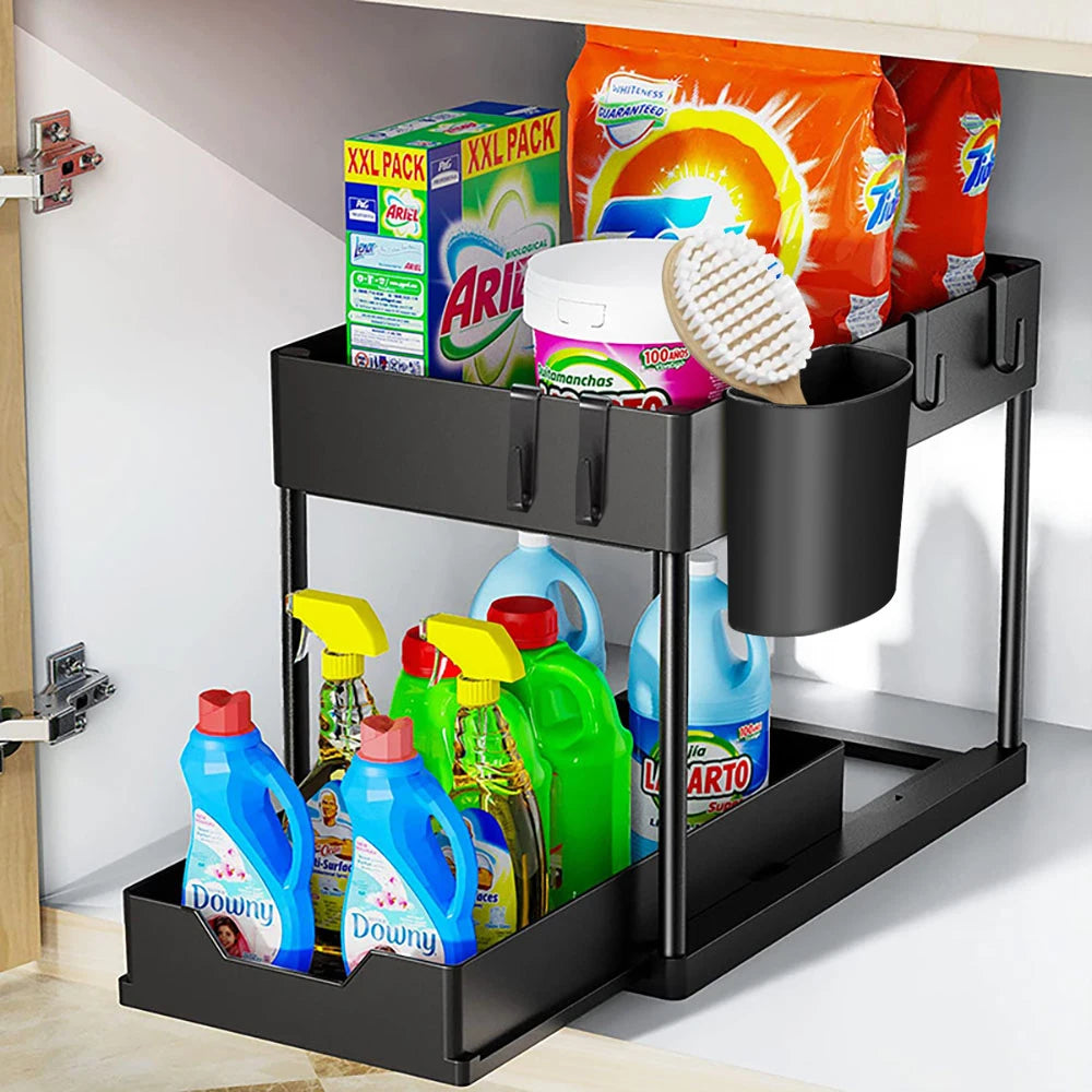 2-Tier Under Sink Sliding Organizer