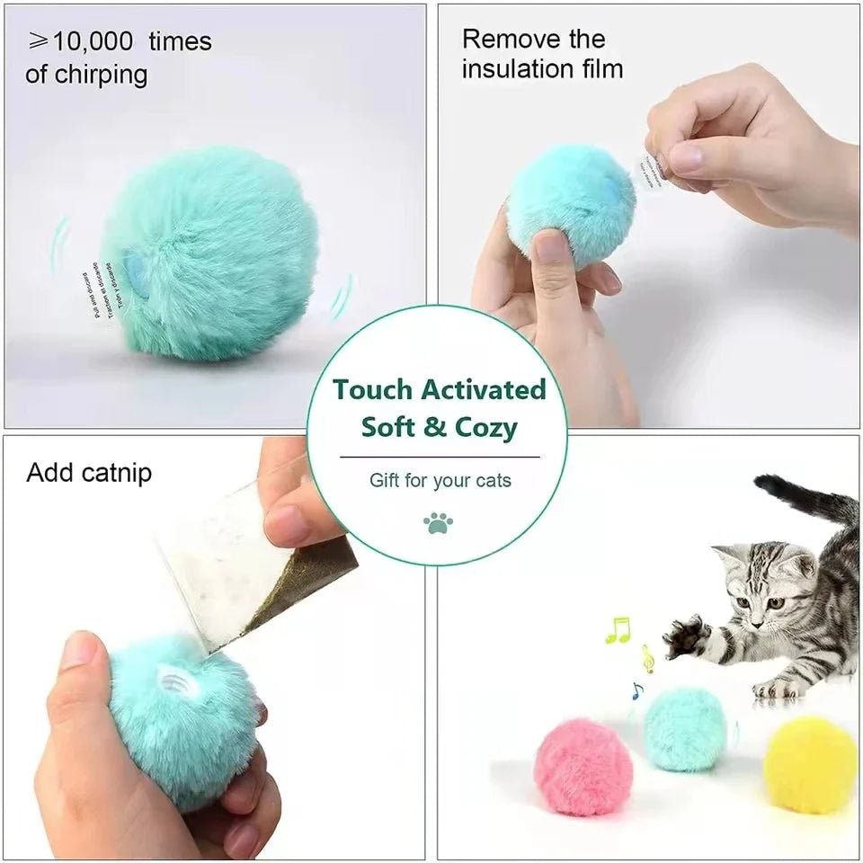 COOYOMOO Smart Catnip Squeaky Ball Toy