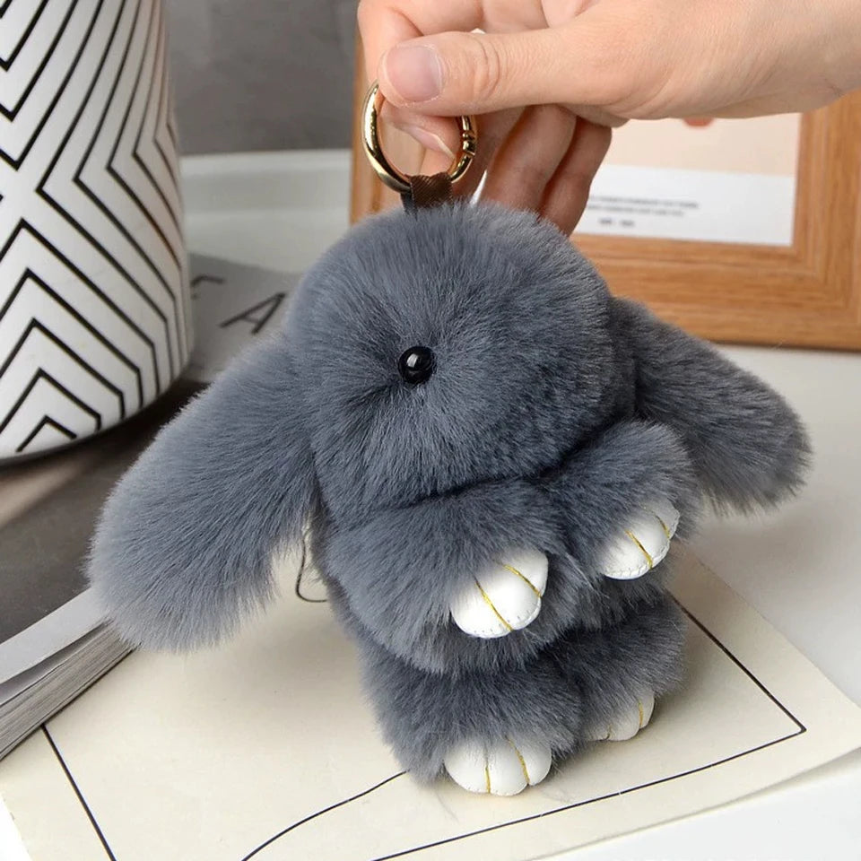 ZAKOL Fluffy Rabbit Pompon Keychain