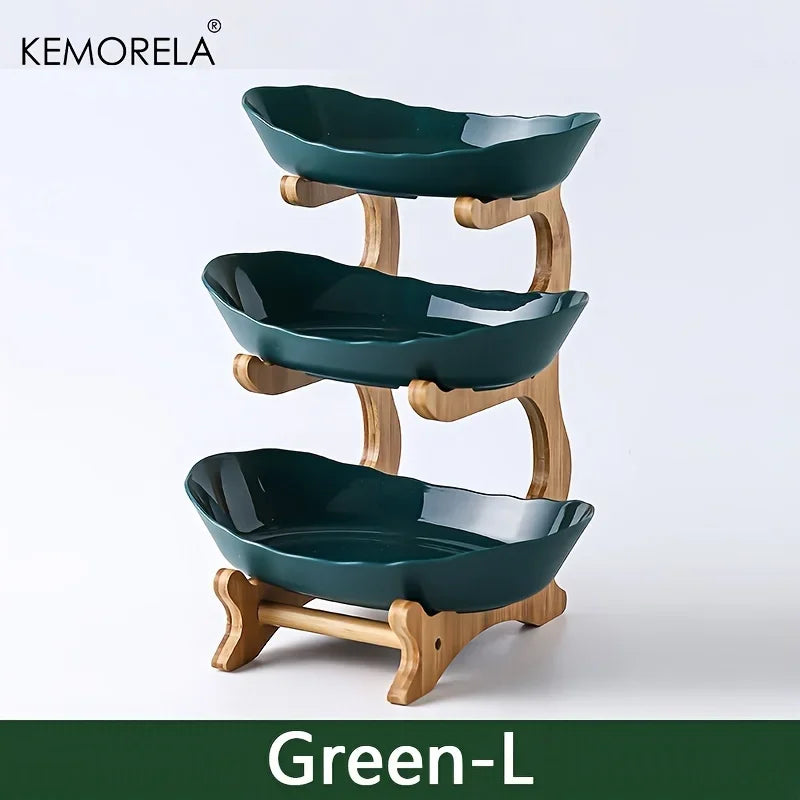 Multi-Layer Wooden Dessert Plate