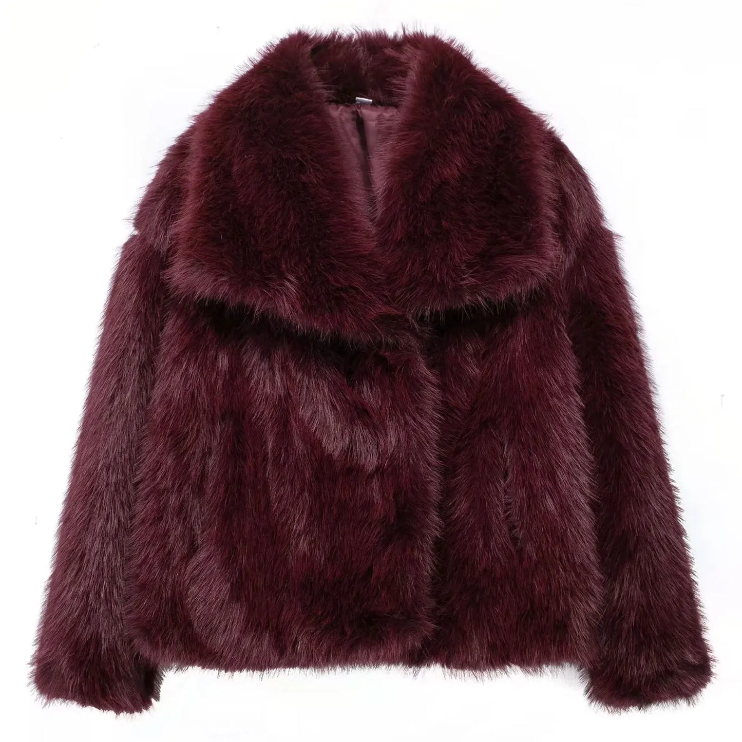HH Women Elegant Faux Fur Coat