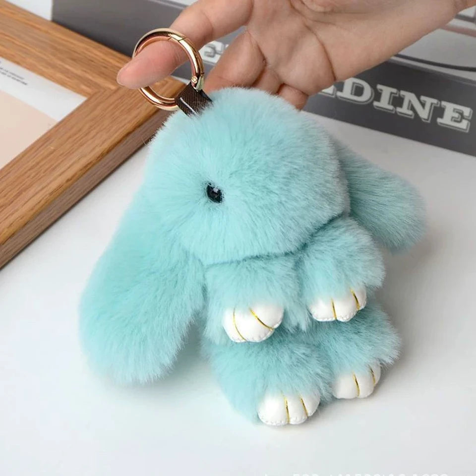 ZAKOL Fluffy Rabbit Pompon Keychain