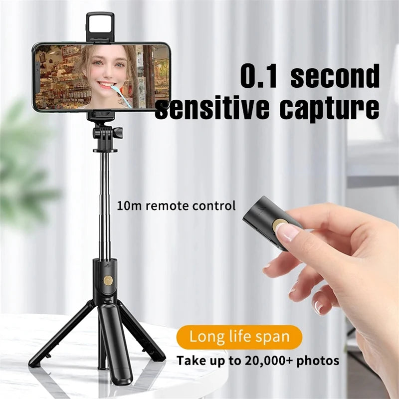 Wireless Selfie Stick Tripod with Light