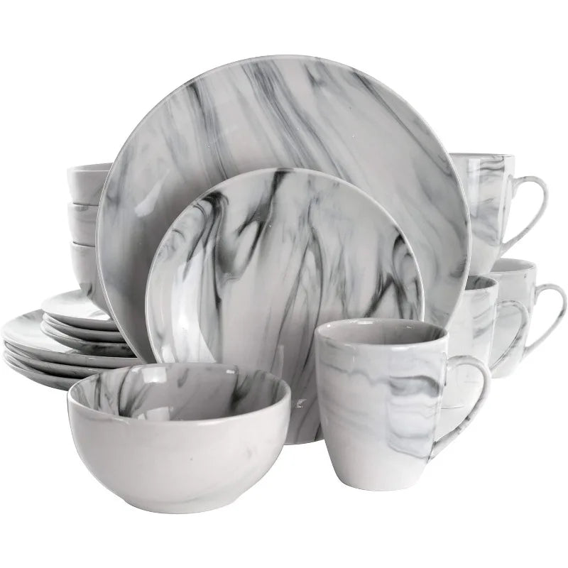 Black & White Marble Dinnerware