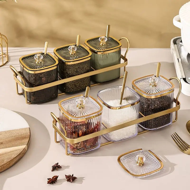 Luxury Gold Spice Jar Set