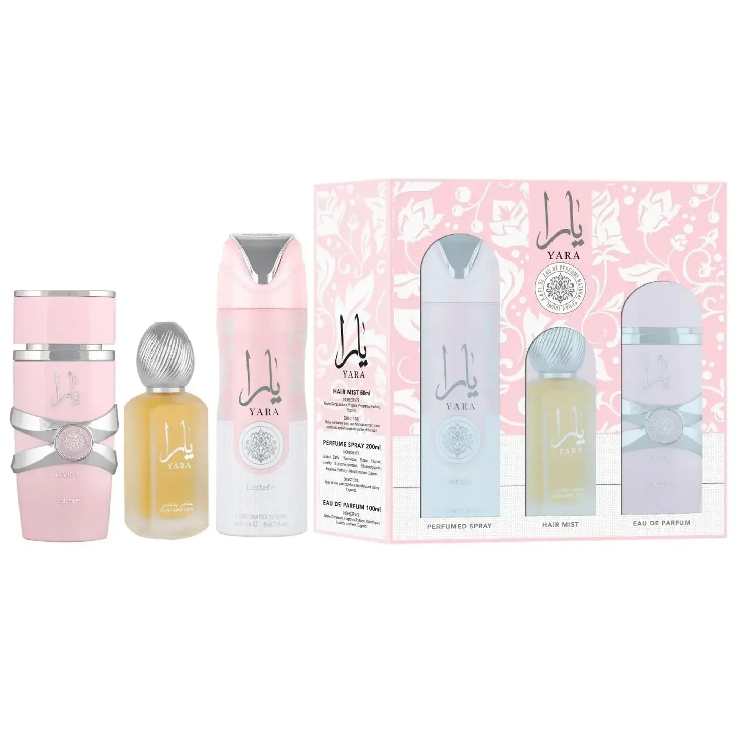 Lattafa Yara For Women 3-Piece Set Sweet Pheromone Perfume