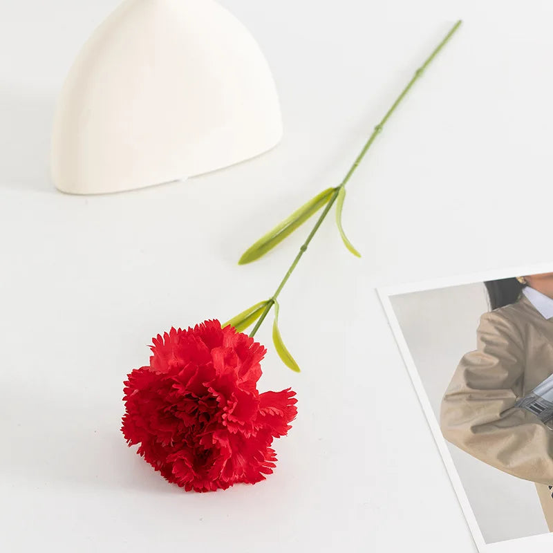 Large White Silk Carnation Flower