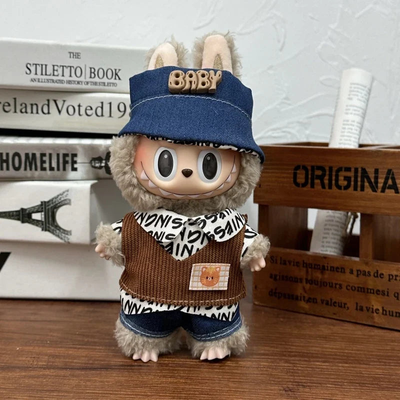 QIANLUO Labubu Cotton Overalls Skirt Set